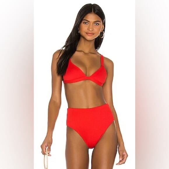 Vitamin A Cheryl Bikini Swim Top in Red Size 12 - Picture 1 of 10